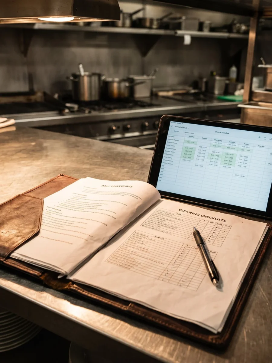 Manuale operativo del locale con procedure e turni